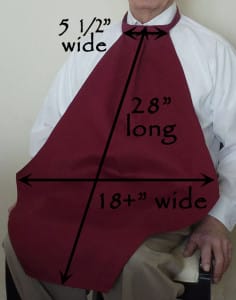Napkin at Your Neck Adult Bib dimensions
