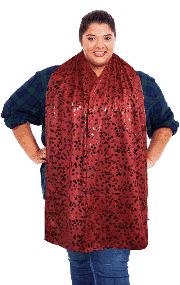Cravaat Large Burgundy Dot dining scarf adult bib