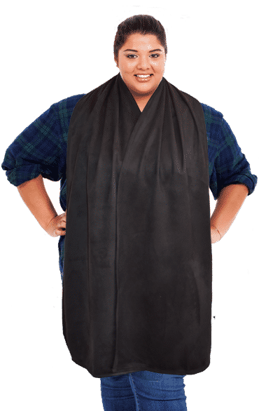 Cravaat Large Black dining scarf adult bib