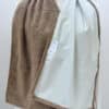 Cravaat Wide Dining Scarf Adult Bib in Taupe Terry Waterproof-backside