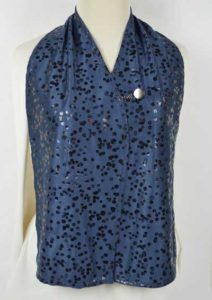 Cravaat Wide - Navy Dot w/ Button & Loop Closure