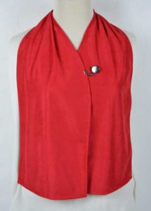 Cravaat Wide - Red w/ Button & Loop Closure