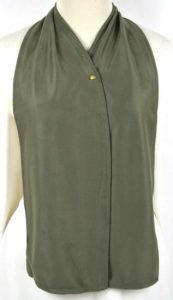 Cravaat- dining scarf adult bib- Double Dark Olive w/ Magnetic Snap