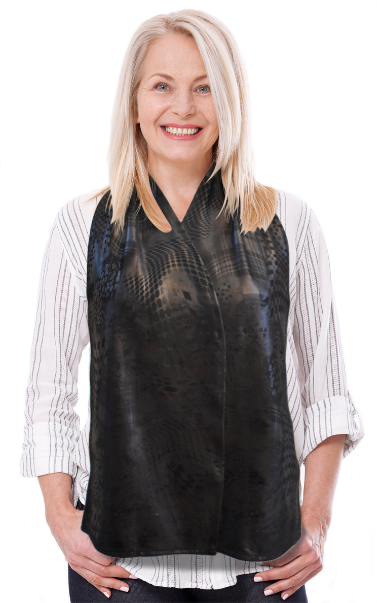 Cravaat adult bib dining scarf - Six-Way Print