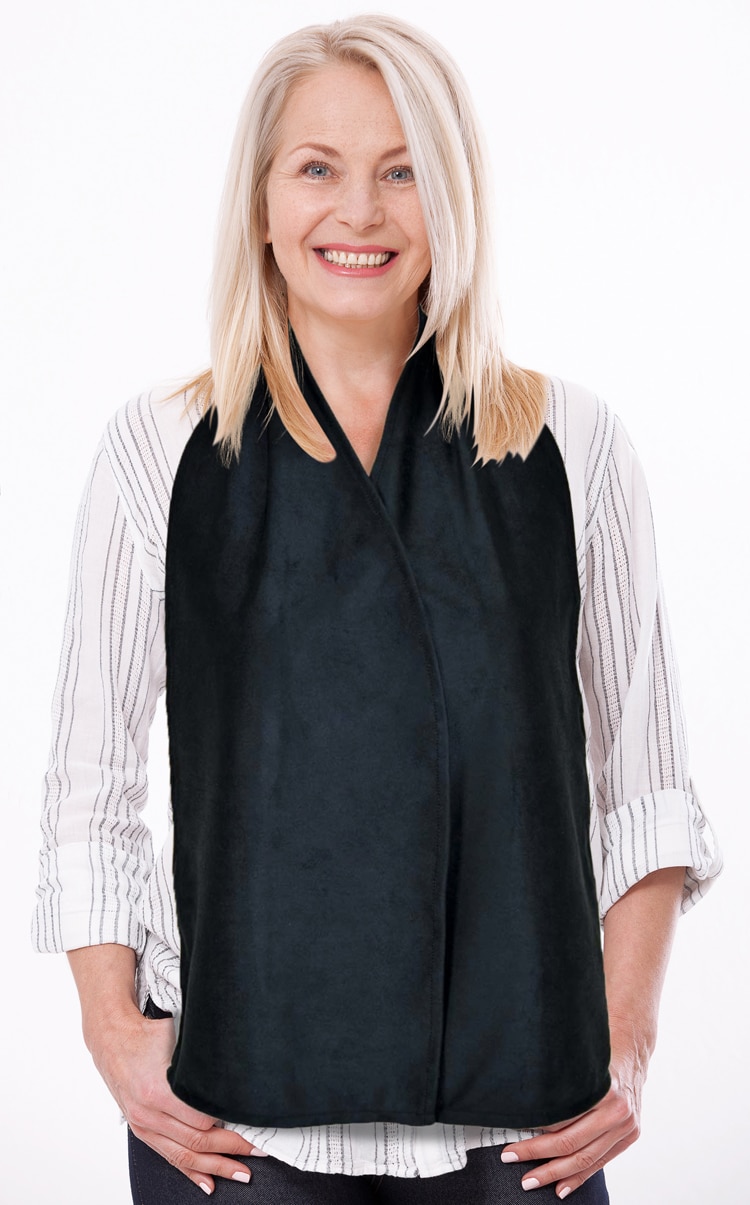 Cravaat Dining Scarf Adult Bib - Black, Regular