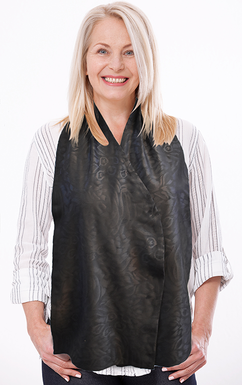 Cravaat adult bib dining scarf - Black Leopard